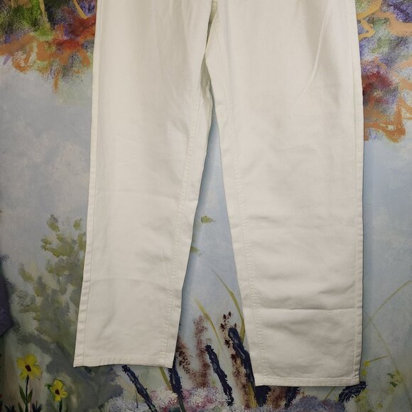 White Future Collective High-Waisted Straight Leg Jeans with cutout front pocket - Picture 5 of 8